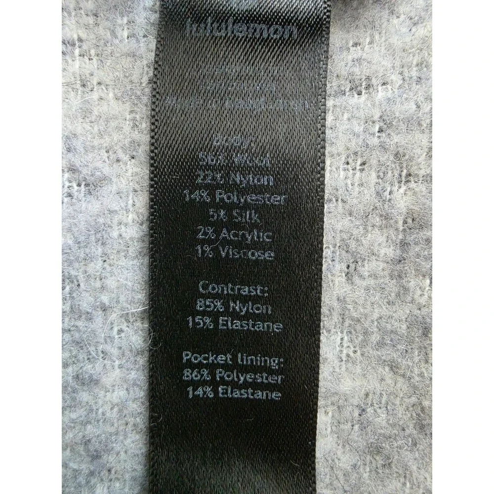 Lululemon Tundra Trek Half Zip Pullover Grey Wool Silk Blend Sherpa Mens L
